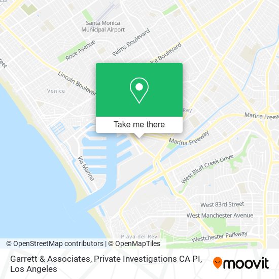 Garrett & Associates, Private Investigations CA PI map