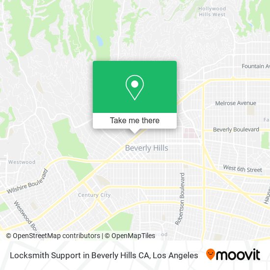 Mapa de Locksmith Support in Beverly Hills CA