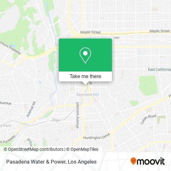 Pasadena Water & Power map