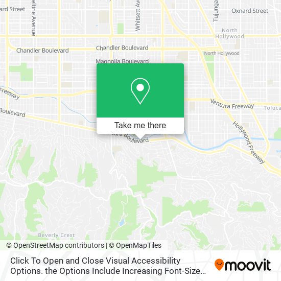 Click To Open and Close Visual Accessibility Options. the Options Include Increasing Font-Size and map