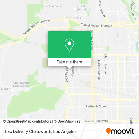 Lac Delivery Chatsworth map