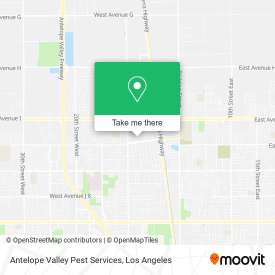 Mapa de Antelope Valley Pest Services
