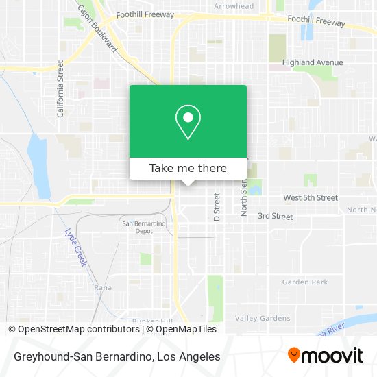 Mapa de Greyhound-San Bernardino