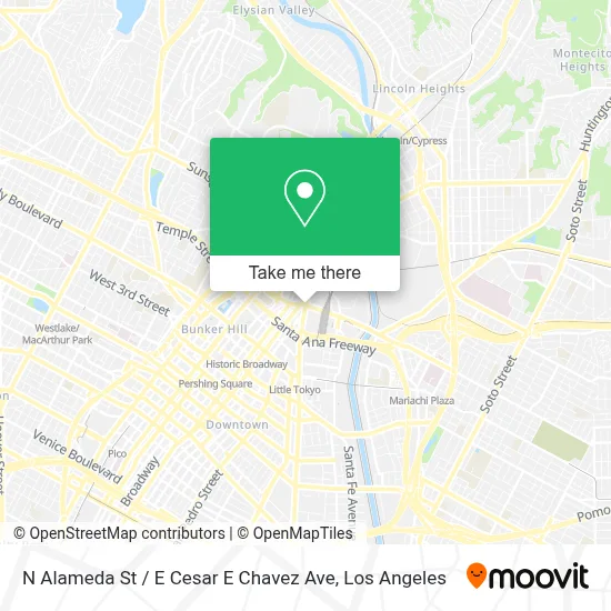 N Alameda St / E Cesar E Chavez Ave map