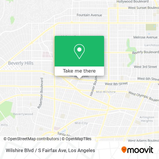 Mapa de Wilshire Blvd / S Fairfax Ave