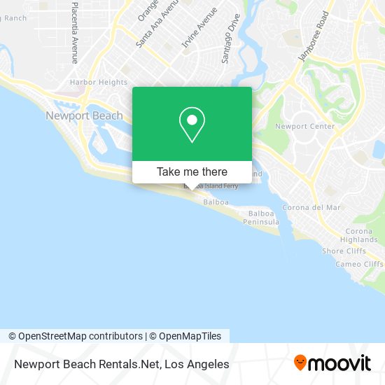 Newport Beach Rentals.Net map