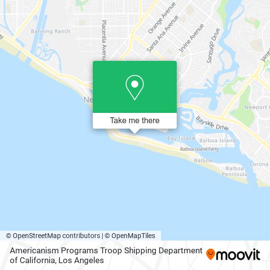 Americanism Programs Troop Shipping Department of California map