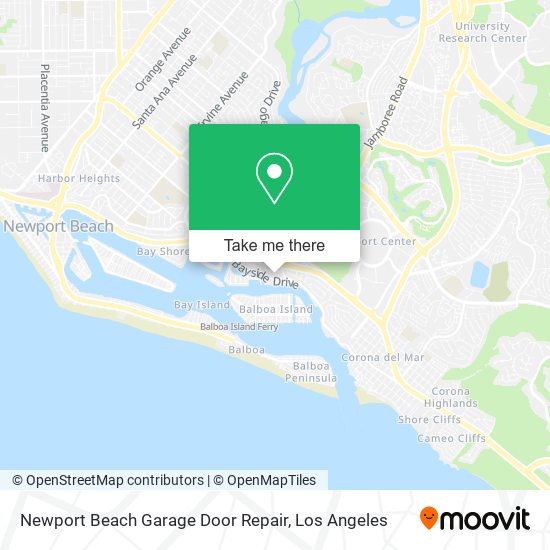 Mapa de Newport Beach Garage Door Repair