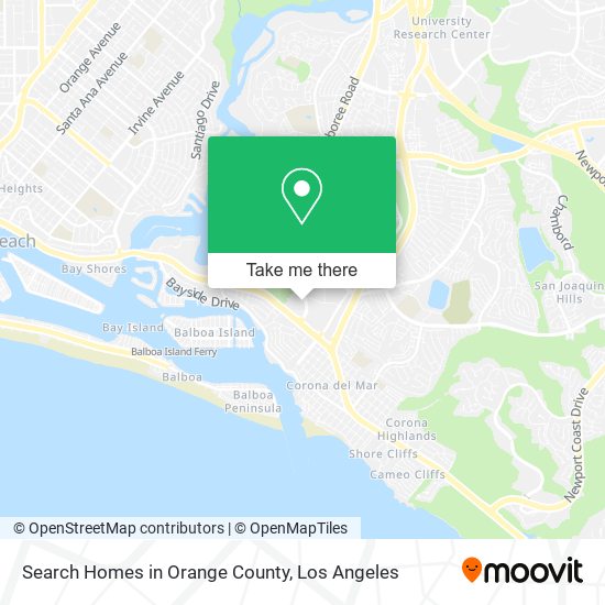 Search Homes in Orange County map