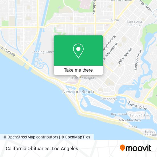 California Obituaries map