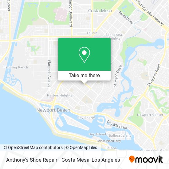 Mapa de Anthony's Shoe Repair - Costa Mesa