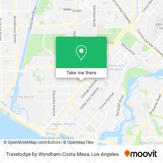 Mapa de Travelodge by Wyndham-Costa Mesa