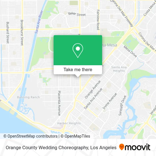 Orange County Wedding Choreography map