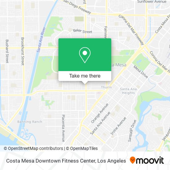Costa Mesa Downtown Fitness Center map