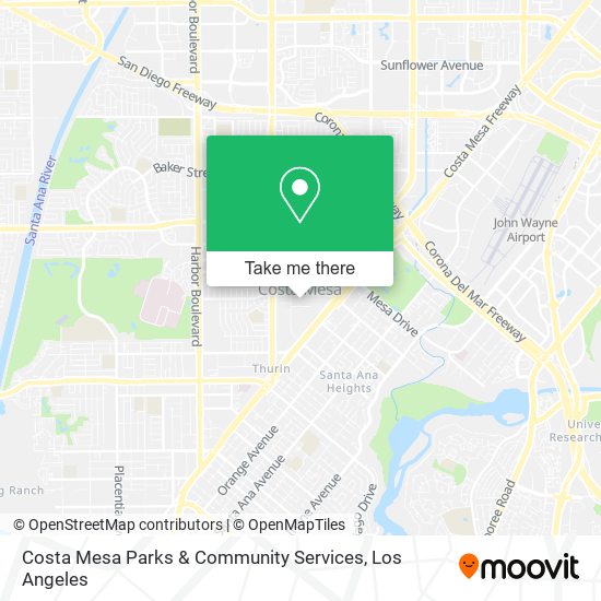 Mapa de Costa Mesa Parks & Community Services