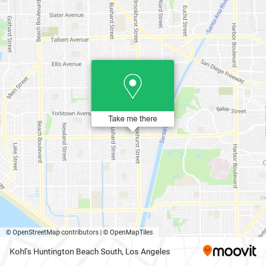 Kohl's Huntington Beach South map