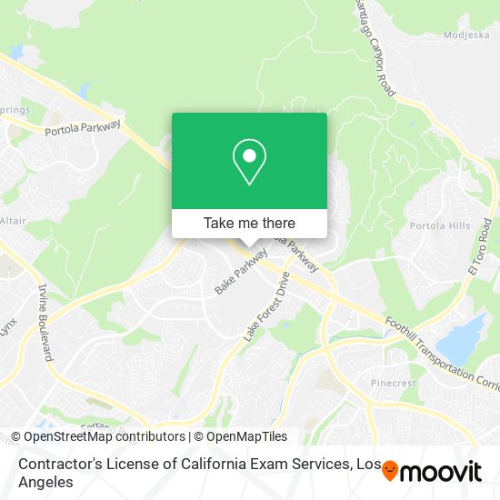 Mapa de Contractor's License of California Exam Services