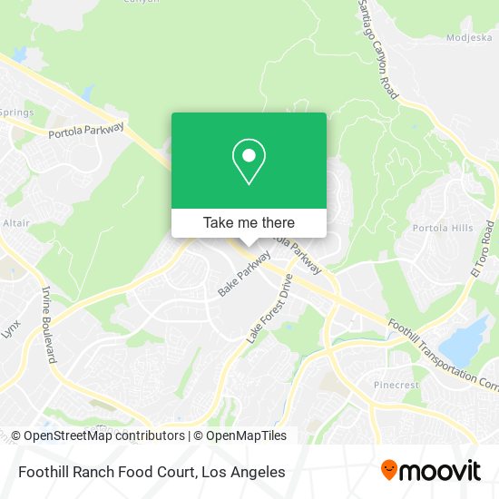 Foothill Ranch Food Court map