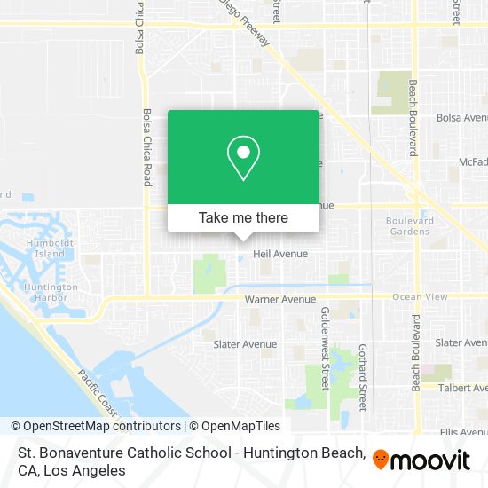 St. Bonaventure Catholic School - Huntington Beach, CA map