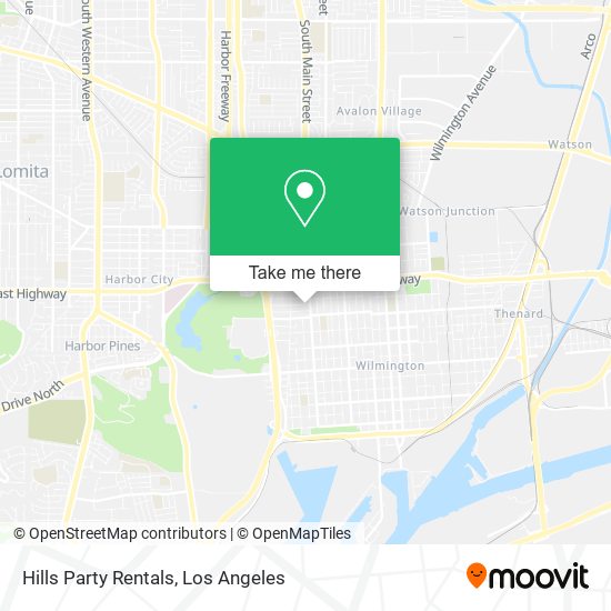 Hills Party Rentals map