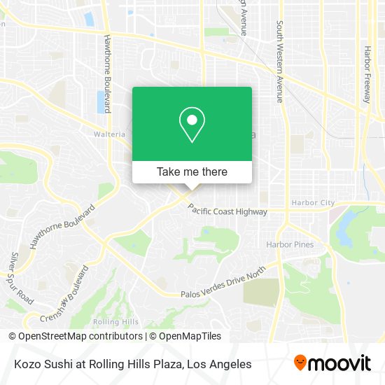 Kozo Sushi at Rolling Hills Plaza map