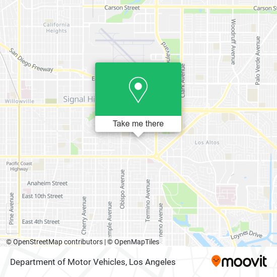 Department of Motor Vehicles map