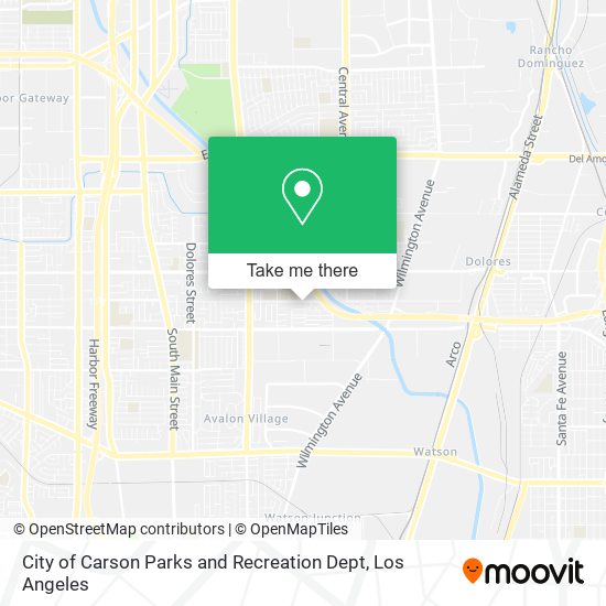 City of Carson Parks and Recreation Dept map