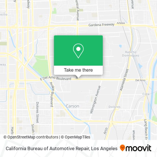 Mapa de California Bureau of Automotive Repair