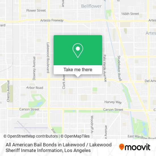 Mapa de All American Bail Bonds in Lakewood / Lakewood Sheriff Inmate Information