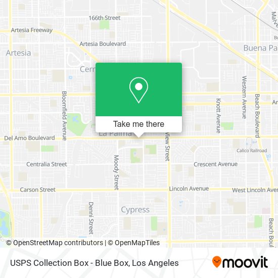 Mapa de USPS Collection Box - Blue Box