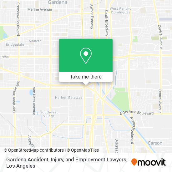 Mapa de Gardena Accident, Injury, and Employment Lawyers