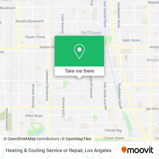 Heating & Cooling Service or Repair map