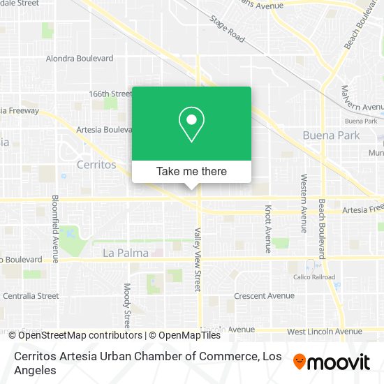 Cerritos Artesia Urban Chamber of Commerce map