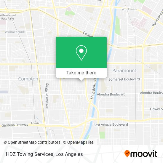 HDZ Towing Services map
