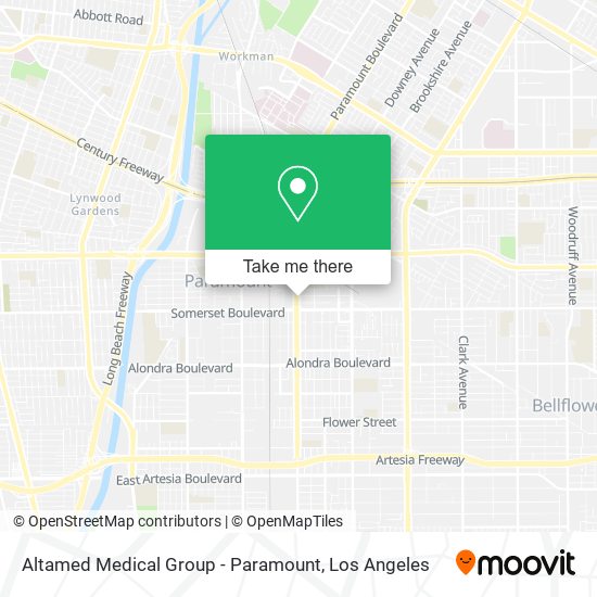 Altamed Medical Group - Paramount map