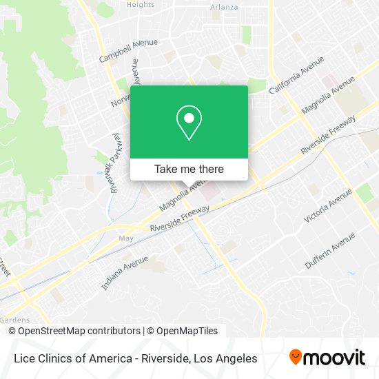 Mapa de Lice Clinics of America - Riverside