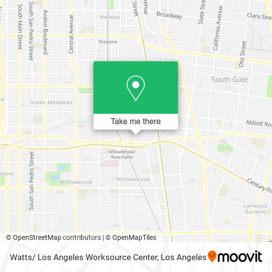 Watts/ Los Angeles Worksource Center map