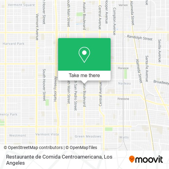 Mapa de Restaurante de Comida Centroamericana