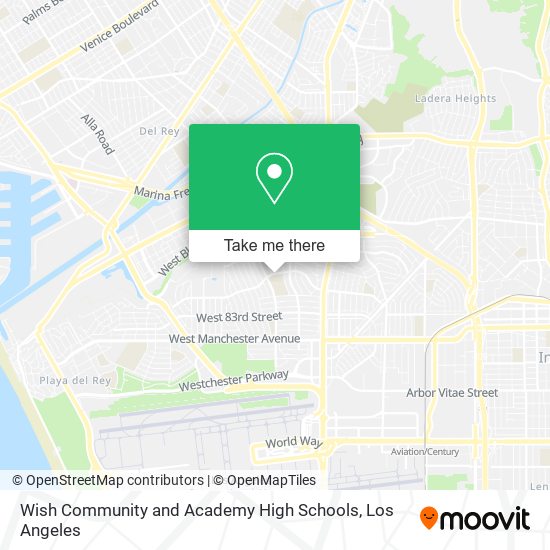 Wish Community and Academy High Schools map