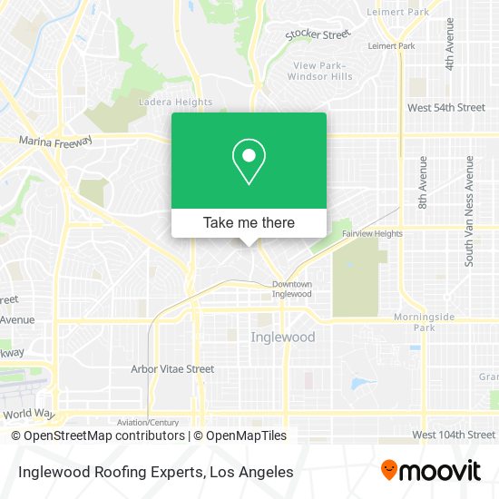 Inglewood Roofing Experts map