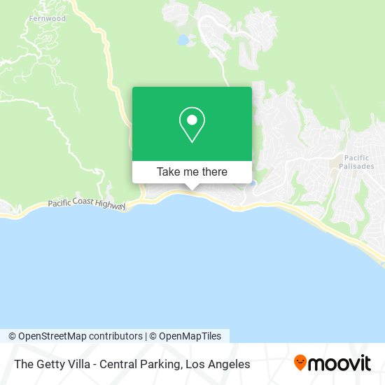 The Getty Villa - Central Parking map