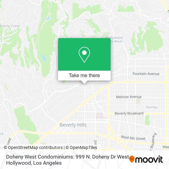 Doheny West Condominiums: 999 N. Doheny Dr West Hollywood map