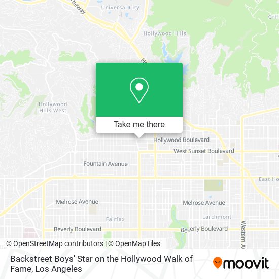 Backstreet Boys' Star on the Hollywood Walk of Fame map