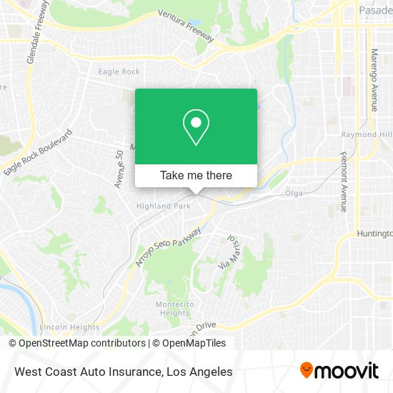 West Coast Auto Insurance map
