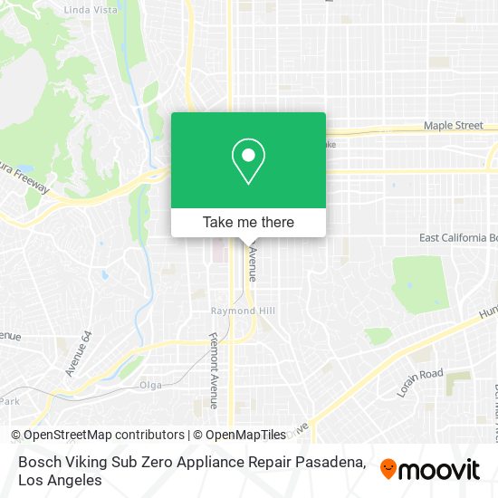 Bosch Viking Sub Zero Appliance Repair Pasadena map