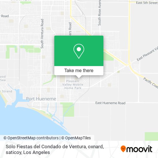 Sólo Fiestas del Condado de Ventura, oxnard, saticoy map