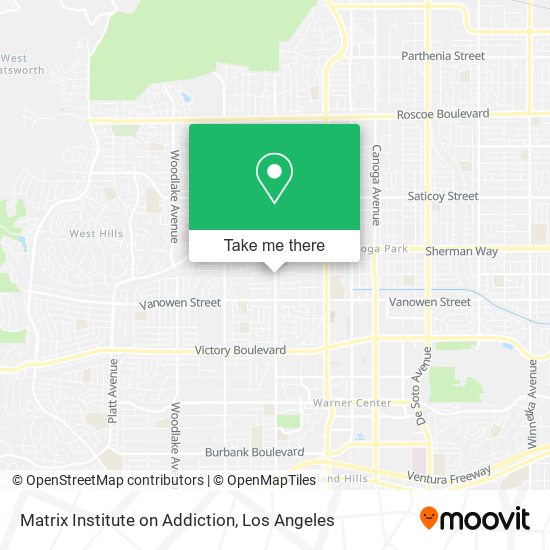 Matrix Institute on Addiction map