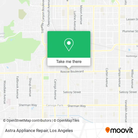 Astra Appliance Repair map