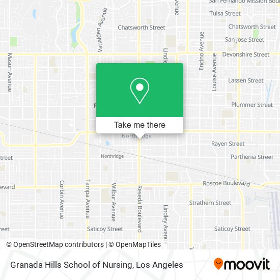 Granada Hills School of Nursing map