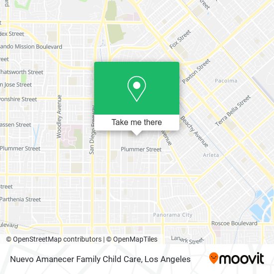 Mapa de Nuevo Amanecer Family Child Care